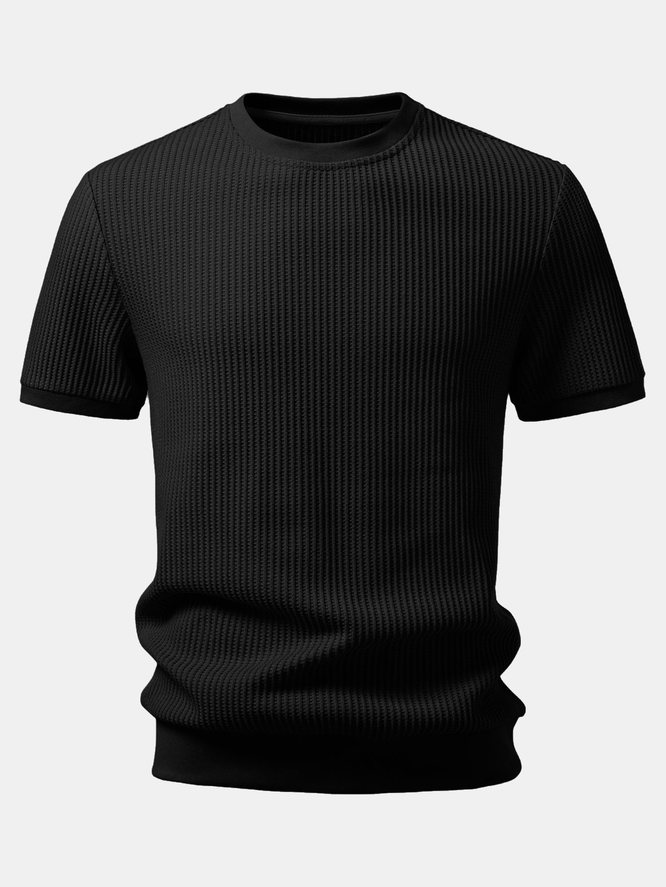 Waffle Ribbed Hem T-Shirt